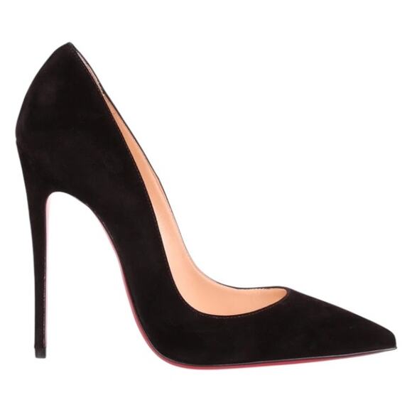 Christian Louboutin So Kate 120 Suede Pointed Toe Pumps Black Size 38 - Picture 1 of 13